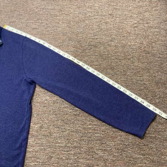 Mizzen + Main 1/4 Zip Pullover Blue Men's Large Trim Fit Made In America - Picture 5 of 7